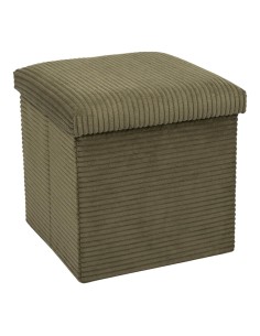 Coffre Pouf Pliable Côtelé Scott Vert Home Deco Factory