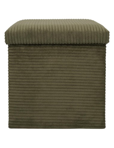 Coffre Pouf Pliable Côtelé Scott Vert Home Deco Factory