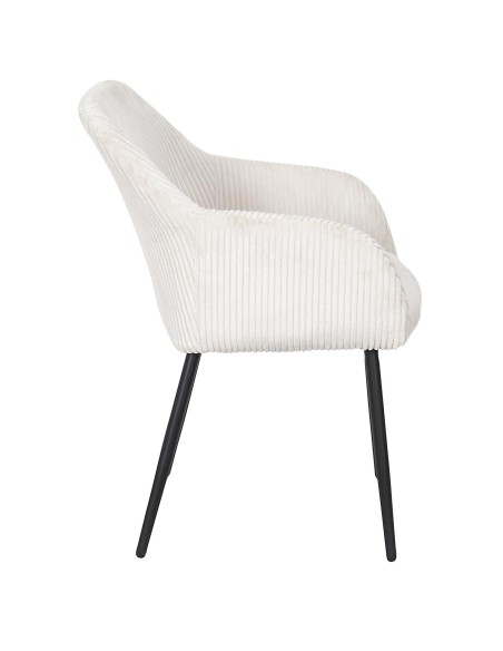 Lot De 2 Fauteuils Côtelé Scott Beige Home Deco Factory