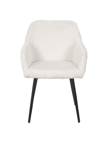 Lot De 2 Fauteuils Côtelé Scott Beige Home Deco Factory