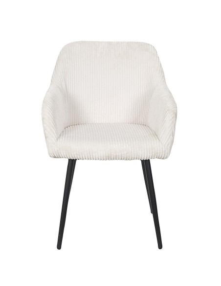 Lot De 2 Fauteuils Côtelé Scott Beige Home Deco Factory