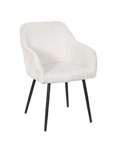 Lot De 2 Fauteuils Côtelé Scott Beige Home Deco Factory