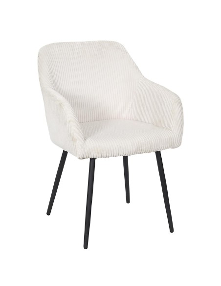 Lot De 2 Fauteuils Côtelé Scott Beige Home Deco Factory