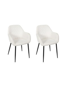 Lot De 2 Fauteuils Côtelé Scott Beige Home Deco Factory
