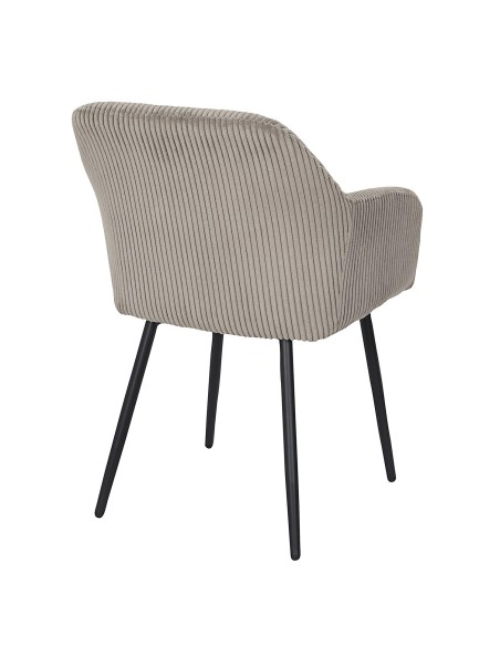 Lot De 2 Fauteuils Côtelé Scott Taupe Home Deco Factory