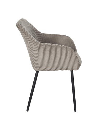 Lot De 2 Fauteuils Côtelé Scott Taupe Home Deco Factory