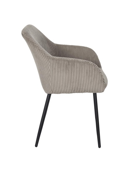 Lot De 2 Fauteuils Côtelé Scott Taupe Home Deco Factory