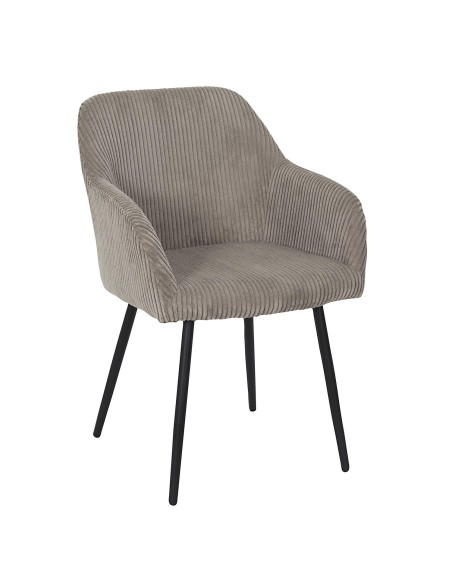 Lot De 2 Fauteuils Côtelé Scott Taupe Home Deco Factory