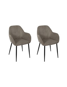 Lot De 2 Fauteuils Côtelé Scott Taupe Home Deco Factory