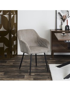 Lot De 2 Fauteuils Côtelé Scott Taupe Home Deco Factory 2