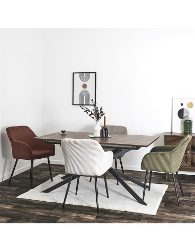 Lot De 2 Fauteuils Côtelé Scott Taupe Home Deco Factory