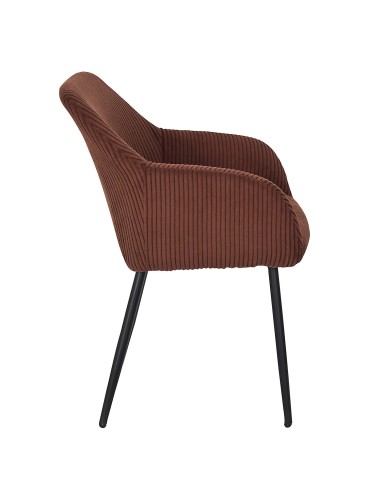 Lot De 2 Fauteuils Côtelé Scott Terracotta Home Deco Factory