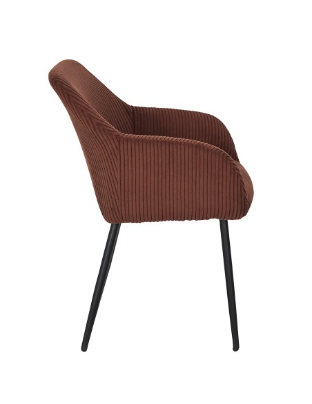 Lot De 2 Fauteuils Côtelé Scott Terracotta Home Deco Factory