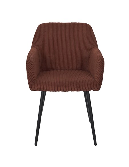 Lot De 2 Fauteuils Côtelé Scott Terracotta Home Deco Factory