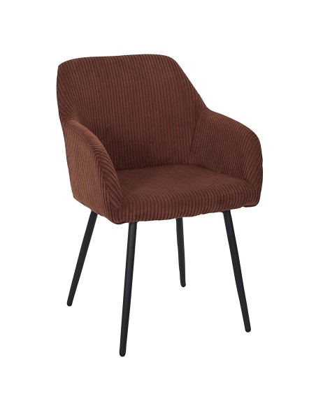 Lot De 2 Fauteuils Côtelé Scott Terracotta Home Deco Factory