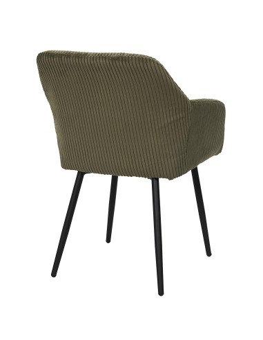 Lot De 2 Fauteuils Côtelé Scott Vert Home Deco Factory