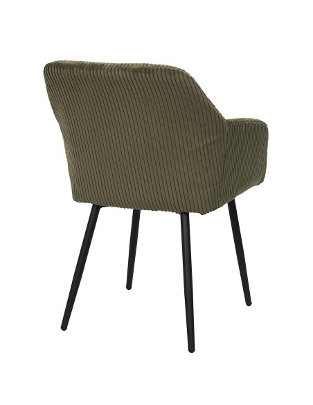 Lot De 2 Fauteuils Côtelé Scott Vert Home Deco Factory