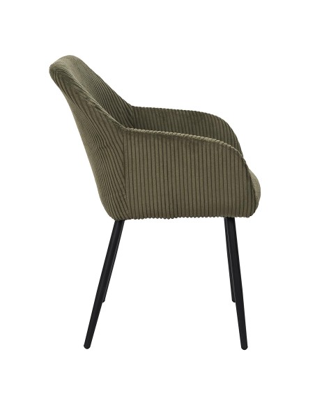 Lot De 2 Fauteuils Côtelé Scott Vert Home Deco Factory