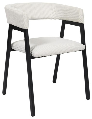 Lot De 2 Fauteuils Design Côtelé Scott Beige Home Deco Factory
