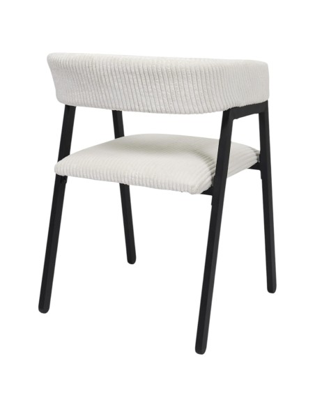 Lot De 2 Fauteuils Design Côtelé Scott Beige Home Deco Factory