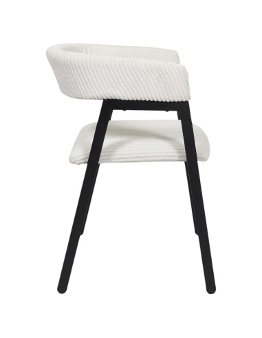 Lot De 2 Fauteuils Design Côtelé Scott Beige Home Deco Factory