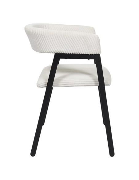 Lot De 2 Fauteuils Design Côtelé Scott Beige Home Deco Factory