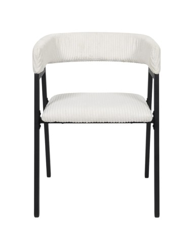 Lot De 2 Fauteuils Design Côtelé Scott Beige Home Deco Factory