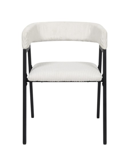 Lot De 2 Fauteuils Design Côtelé Scott Beige Home Deco Factory