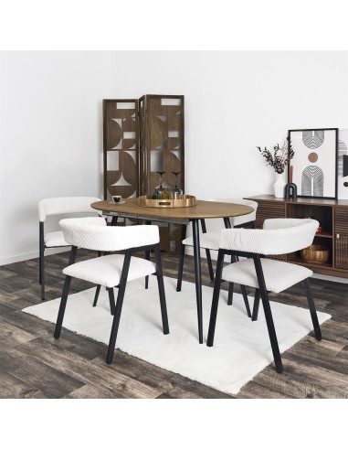 Lot De 2 Fauteuils Design Côtelé Scott Beige Home Deco Factory