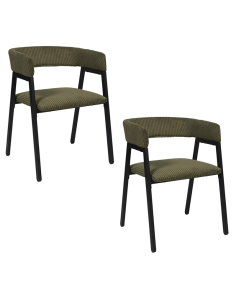 Lot De 2 Fauteuils Design Côtelé Scott Vert Home Deco Factory