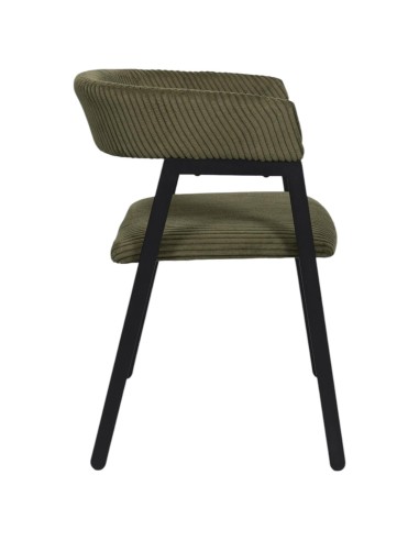 Lot De 2 Fauteuils Design Côtelé Scott Vert Home Deco Factory