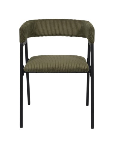 Lot De 2 Fauteuils Design Côtelé Scott Vert Home Deco Factory