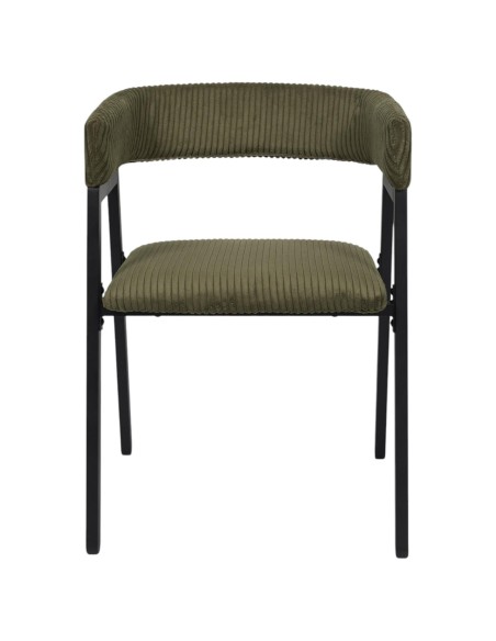 Lot De 2 Fauteuils Design Côtelé Scott Vert Home Deco Factory