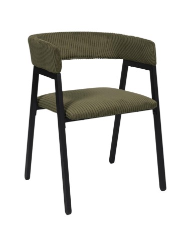 Lot De 2 Fauteuils Design Côtelé Scott Vert Home Deco Factory