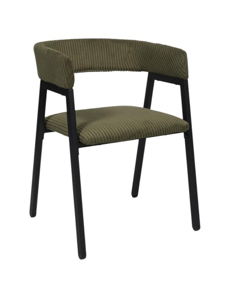 Lot De 2 Fauteuils Design Côtelé Scott Vert Home Deco Factory
