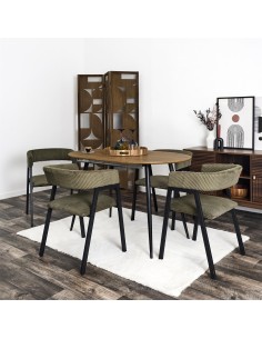 Lot De 2 Fauteuils Design Côtelé Scott Vert Home Deco Factory 2