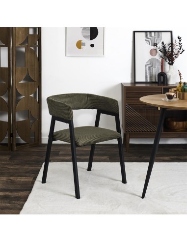 Lot De 2 Fauteuils Design Côtelé Scott Vert Home Deco Factory