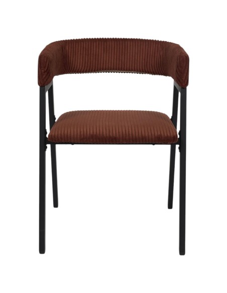 Lot De 2 Fauteuils Design Côtelé Scott Terracotta Home Deco Factory