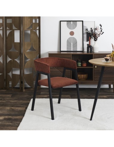 Lot De 2 Fauteuils Design Côtelé Scott Terracotta Home Deco Factory