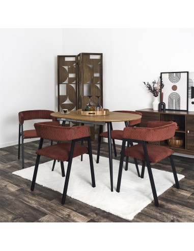 Lot De 2 Fauteuils Design Côtelé Scott Terracotta Home Deco Factory