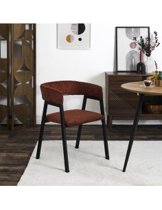 Lot De 2 Fauteuils Design Côtelé Scott Terracotta Home Deco Factory 2