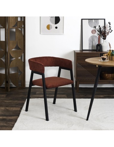 Lot De 2 Fauteuils Design Côtelé Scott Terracotta Home Deco Factory