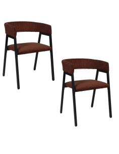 Lot De 2 Fauteuils Design Côtelé Scott Terracotta Home Deco Factory