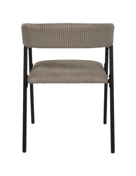 Lot De 2 Fauteuils Design Côtelé Scott Taupe Home Deco Factory