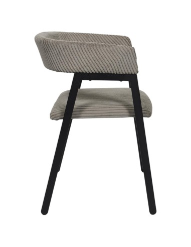 Lot De 2 Fauteuils Design Côtelé Scott Taupe Home Deco Factory