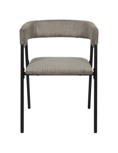 Lot De 2 Fauteuils Design Côtelé Scott Taupe Home Deco Factory