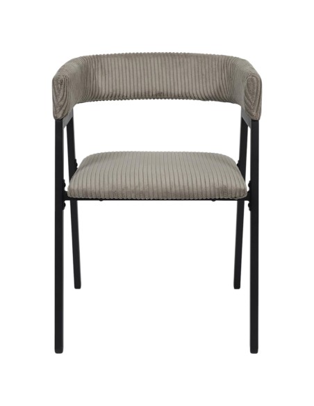 Lot De 2 Fauteuils Design Côtelé Scott Taupe Home Deco Factory