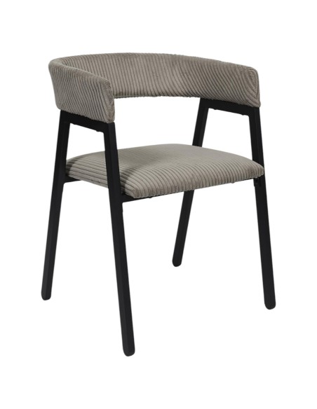 Lot De 2 Fauteuils Design Côtelé Scott Taupe Home Deco Factory