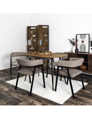 Lot De 2 Fauteuils Design Côtelé Scott Taupe Home Deco Factory