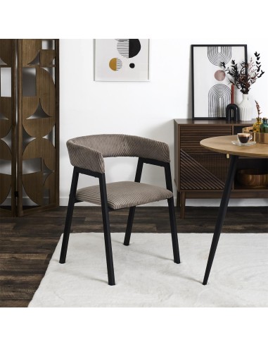 Lot De 2 Fauteuils Design Côtelé Scott Taupe Home Deco Factory